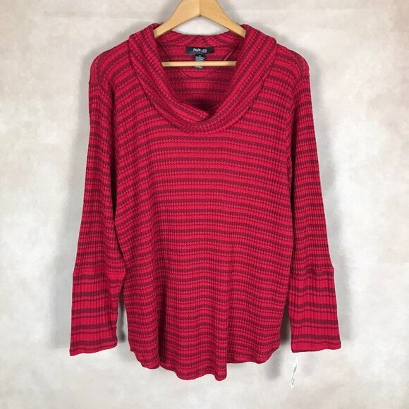 STYLE & CO. Plus Size Cowl Neck Red Thermal Top NWT 3X - Picture 1 of 10